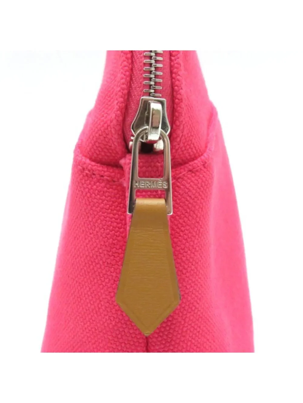 Hermes Bolide Pouch Mini Hibiscus Silver 06 Canvas